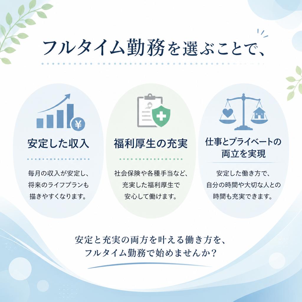 フルタイム勤務のメリット