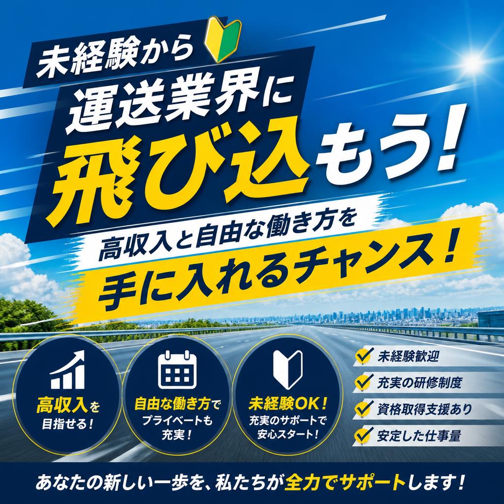 未経験から運送業界に飛び込もう！高収入と自由な働き方を手に入れるチャンス！
