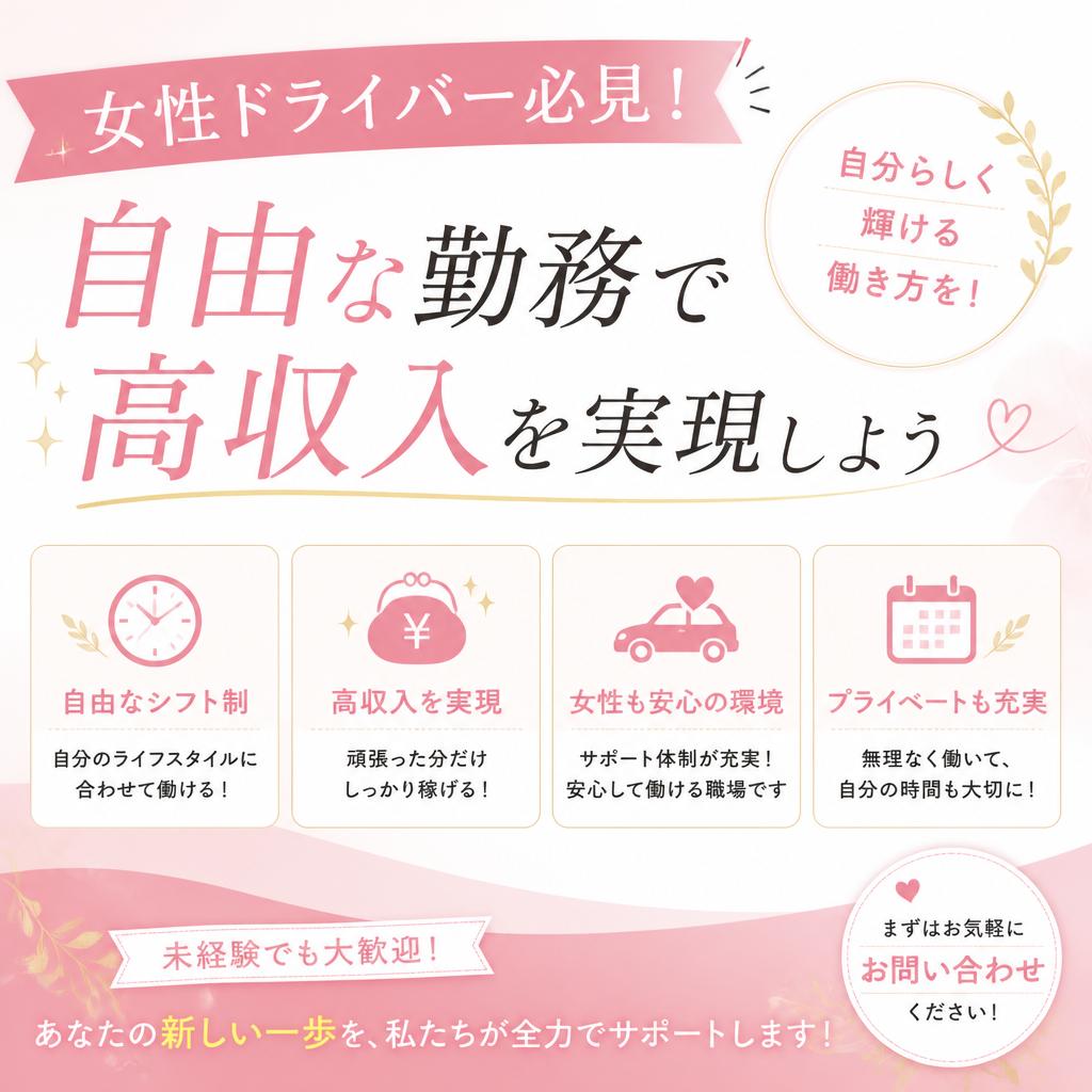 女性ドライバー必見！自由な勤務で高収入を実現しよう