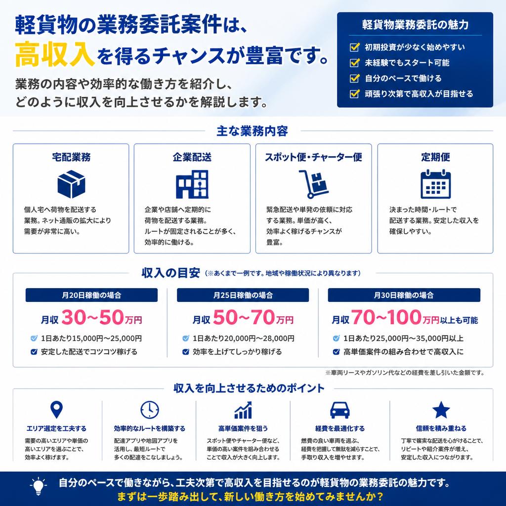 高収入が狙える軽貨物ドライバー