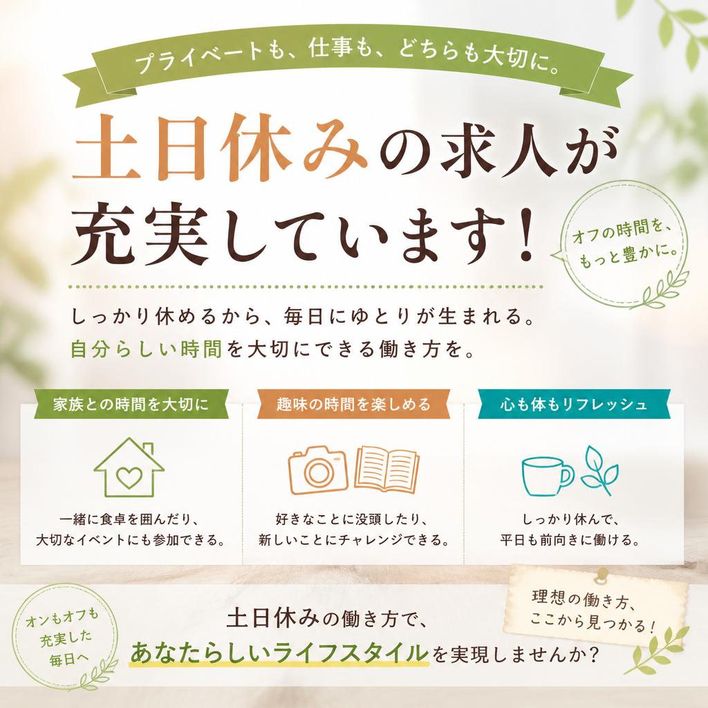 土日休み求人の魅力