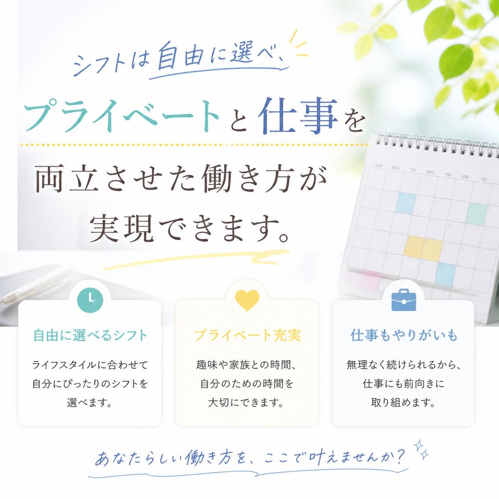 自由な働き方が可能！