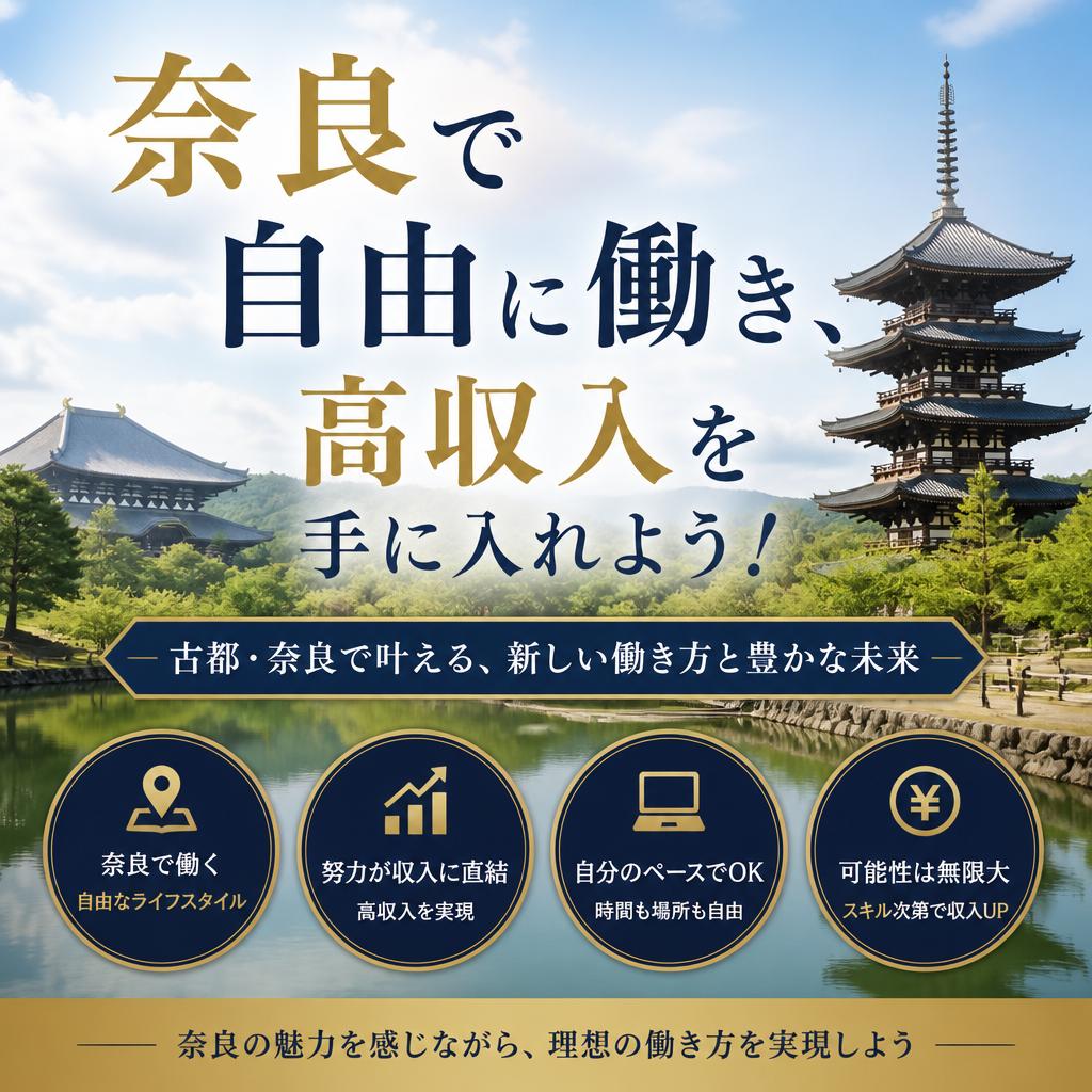 奈良で自由に働き、高収入を手に入れよう！