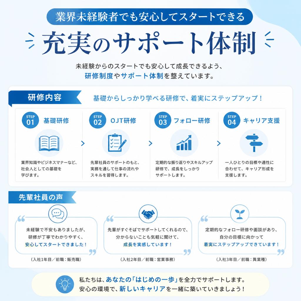 未経験からのスタートを応援！