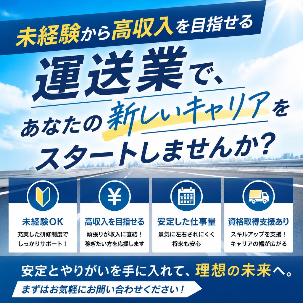 未経験から高収入を目指せる運送業で、あなたの新しいキャリアをスタートしませんか？