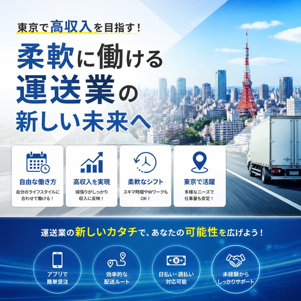 東京で高収入を目指す！柔軟に働ける運送業の新しい未来へ